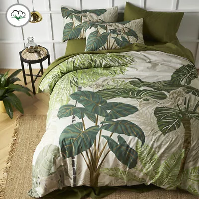 Monkey Palm Digital Printed Cotton Quilt Cover Set By Accessorize • $58.26