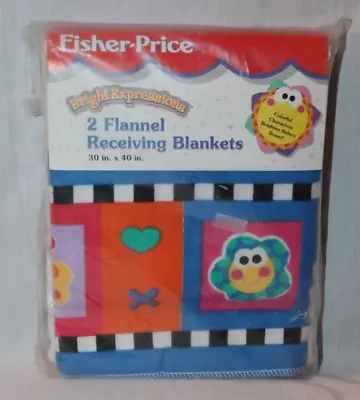 New In Package 1999  Vintage Fisher Price Set Of 2 Recieving Blankets 30  X40  • $19.99