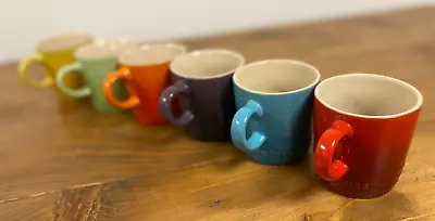 Le Creuset Set Of 6x Stoneware Rainbow Espresso Mugs 100ml • £49