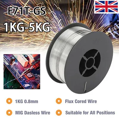 1KG-5KG 0.8mm Flux Cored Wires E71T-GS Welding Wire MIG Welder Reel Gasless UK • £8.80