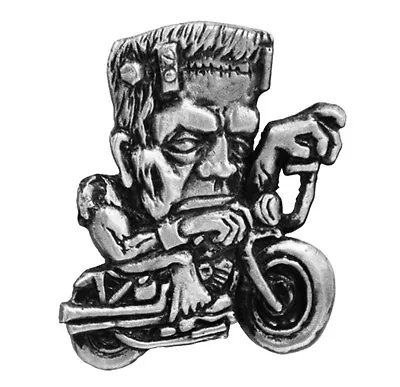 Frankies Sled  JACKET VEST PEWTER Frankenstein's   BIKER PIN   • $9.99