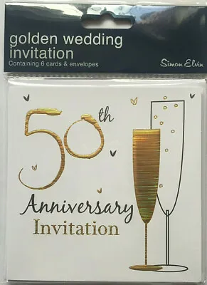 £3.50 • Buy Wedding Anniversary Invitation Cards With Envelopes 25th 40th 50th 60th Wedding