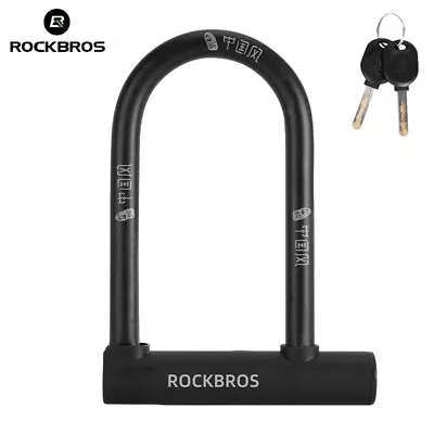 ROCKBROS Bicycle Lock Cycling MTB Road Bike U Lock Anti-Theft Security 2 Keys • $24.99