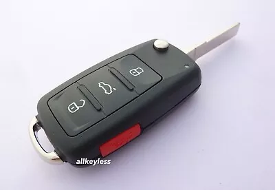 OEM VW VOLKSWAGEN Flip Keyless Entry Remote Fob Transmitter + NEW KEY CASE • $19.99