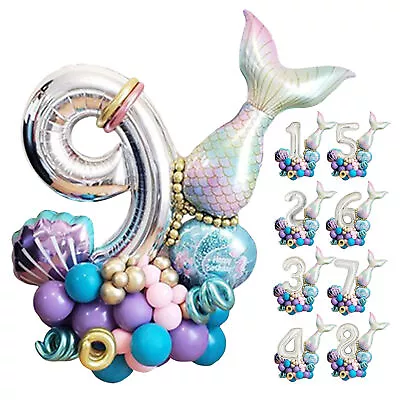 55pcs Mermaid Shell Pearl Foil Balloon Set Princess Birthday Party Decoration • $22.70