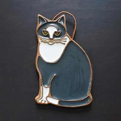 Vintage Signed Victoria Littlejohn Ceramics Folk Art  Cat Wall Hanging • $35