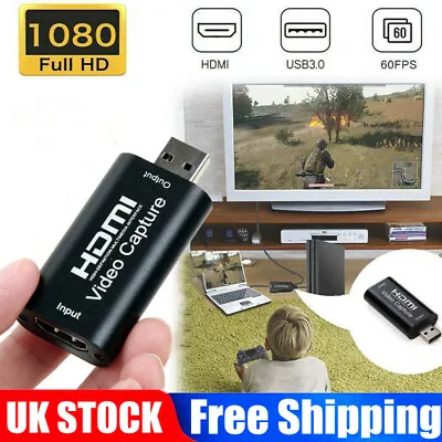 £7.75 • Buy HDMI To USB 2.0 Video Capture Card 60fps 4K 1080p HD Recorder Game Live Stream