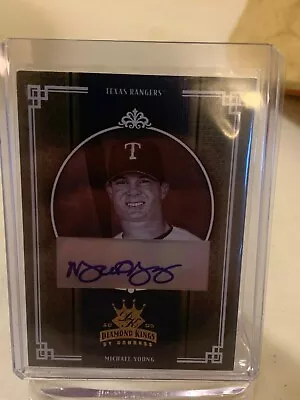 2005 Donruss Diamond Kings Michael Young Auto #5/5 Crowning Moment • $49.99