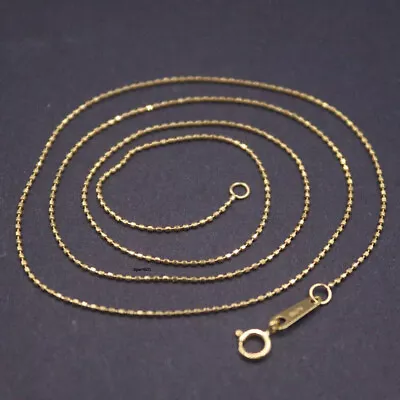 Pure Solid 18K Yellow Gold Mini Beads Chain Link Women Necklace Stamp Au750 • $189