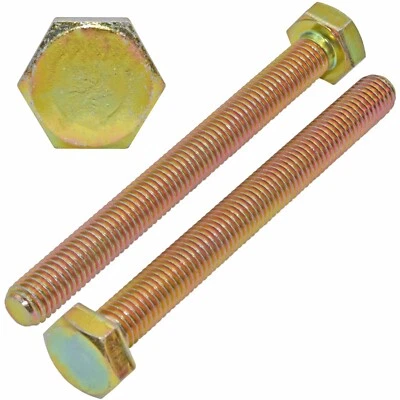 £1.69 • Buy M4 M5 M6 Yellow Zinc Fully Threaded Metric Set Screw Bolt Hex Head High Tensile