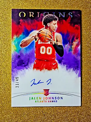 2021-22 Jalen Johnson Origins Rookie Autograph Purple /49 On Card Auto RA-JAL RC • $149.95
