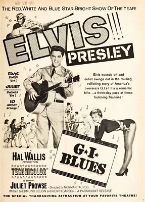 Elvis G. I. Blues Movie Poster - Photo Print 4 X 6 • $4.29