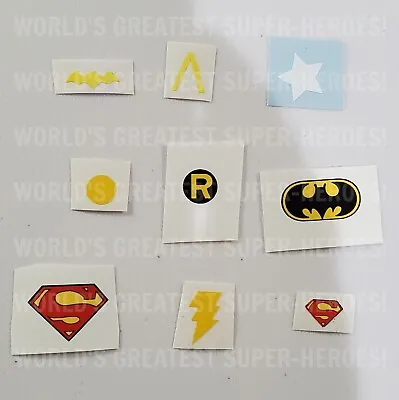 Mego Batman Superman Robin Aquaman Iron Man Batgirl Emblem WGSH Vinyl Lot • $19.99