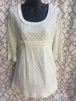 Phoebe Couture Dress Woman's White Cream Long Sleeve Lace Dress Size 2 • $35