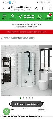 £350 • Buy Victorian Plumbing, 900x900 Pentagon Shower Enclosure, Tray And Trap