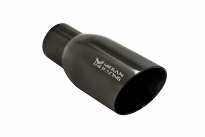 Megan Exhaust Muffler: Universal Black Chrome 3.5 Inch Tip (2.5 Inch Piping) • $85.89