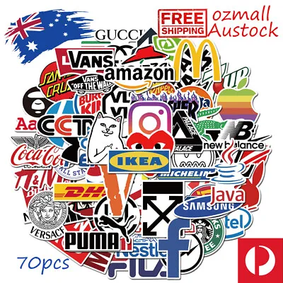 70pcs Brand Logo Vinyl Decal Stickers Laptop Waterproof Phone Skateboard CAR • $7.99