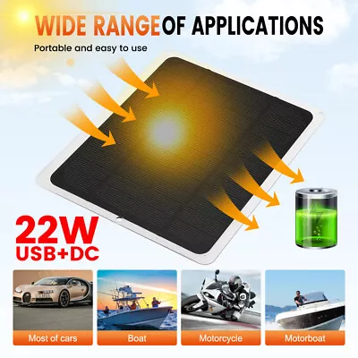 22W Solar Panel 12V Trickle Charger Battery Charger Kit Maintainer Boat RV Car • $9.99