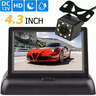 4.3  HD TFT LCD Monitor Car Reverse Camera Kit Rear View Backup IR Night Vision • $33.99