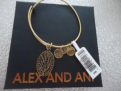 $22.66 • Buy Alex And Ani Because I Love You AUNT II Russian Gold Bangle New W/ Card & Box 