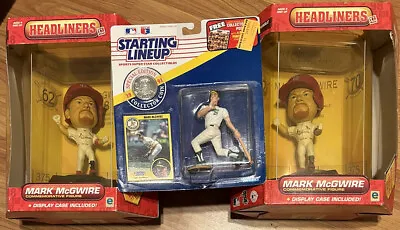 Two Mark Mcgwire Headliners Figures And One 1991 Starting Lineup Figure Lot • $50