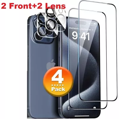 For IPhone 15 14 13 12 11 Pro Max Tempered Glass Screen Camera Lens Protector • £2.99