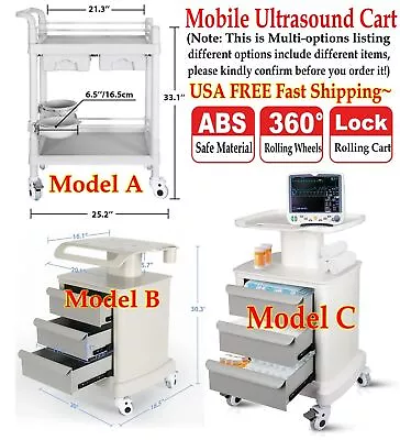 Mobile Ultrasound Cart For Ultrasound Imaging Scanner Medical Trolley SPA Cart • $175.69