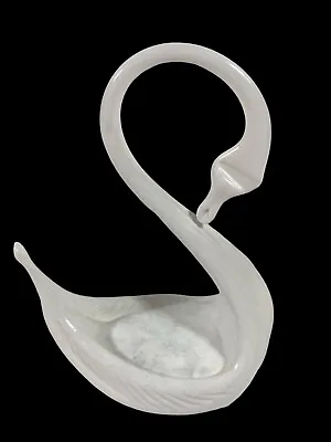 Vintage Glass Swan Figurine Hand Blown Cape Cod MA White  5  • $17.97