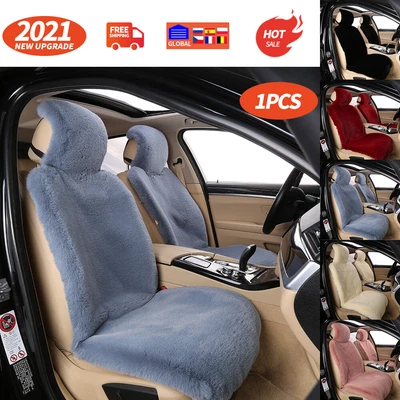 $25.07 • Buy Sheepskin Car Seat Cover Winter Warm Fur Front Seat Bottom Cushion Accessories