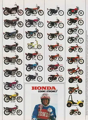 1976/77 Honda Motorcycle Lineup Sales Ad/ Brochure Vintage • $13.35