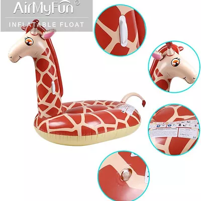 Airmyfun Giant Giraffe Inflatable Float Pool Raft Swimming Lounger Bed Mat Beach • $89.99