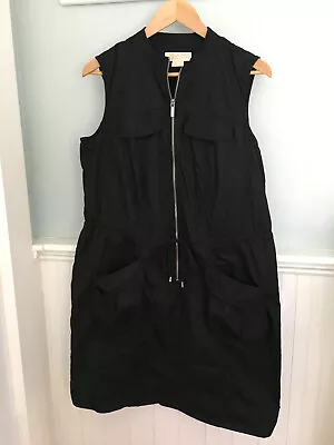 Michael Kors Black Zip Front Dress With Drawstring Waist - Size 1X • $19.99