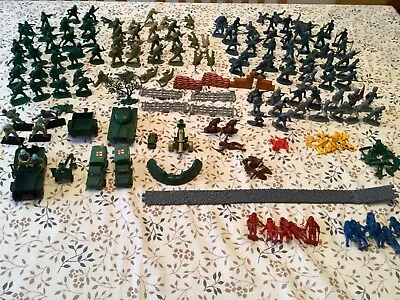 Job Lot Vintage Toy Soldiers Army War Plastic Toy Figures + A Few Metal Items • £24.99