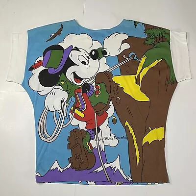 Vintage 80’s 90’s Mickey Mouse T Shirt Mountain Climbing Single Stitch Size M • $159.99