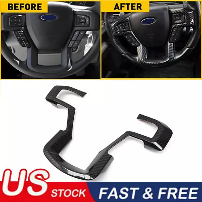 Steering Wheel Cover Trim Interior Accessories For 2017-2020 F250 F350 Carbon Fi • $18.99