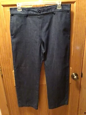 Amish Mennonite Hand Made Blue Denim 5-Button Pants W36 EUC Plain Clothing • $14.99