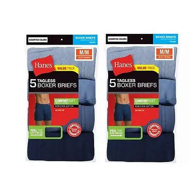 Hanes Men's Tagless Boxer Briefs 10-PACK Underwear S M L XL Colors May Vary • $19.79