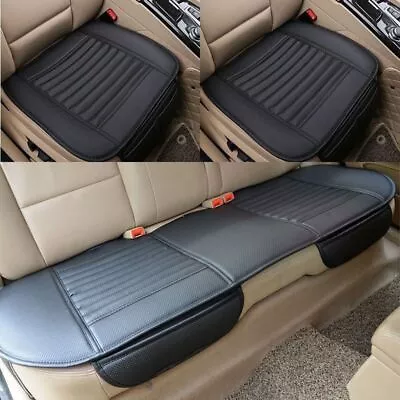 Car Seat Cover Leather Front Back Seat Cover Mat Breathable Protector Non-slip • £25.99