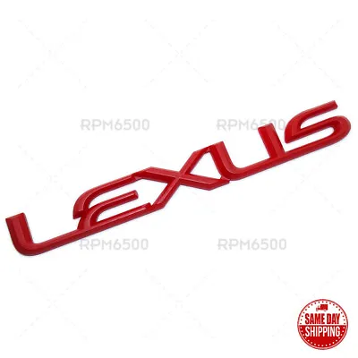 $14.99 • Buy Lexus Trunk Lid Rear Letter Logo Badge 3D Emblem F-Sport Car Decoration Red