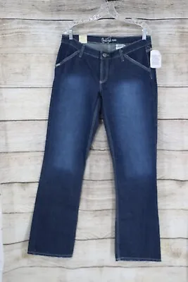 Cruel Girl Juniors Relaxed Mid Rise Boot Cut Jeans Sz 11 XLong Medium Wash Fade • $37.49