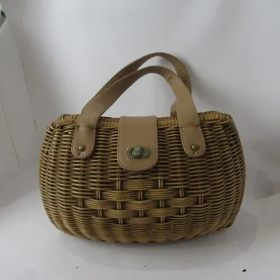 £30 • Buy Laura Ashley Wicker Bag Handbag Basket Vintage Designer Brown Rattan Picnic 