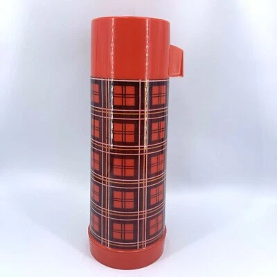 $14.99 • Buy Aladdin Heritage Plaid Double Wall Vacuum Insulated Bottle Thermos Red 24 Oz NEW