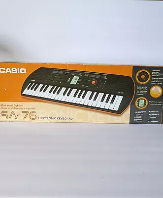 CASIO Mini Keyboard 44 Key Black & Orange Electronic Keyboard SA-76 SA76 TESTED  • $30