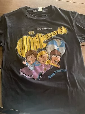 Vintage 1986 The Monkees 20th Anniversary Tour Band Black T-shirt Size Large • $75