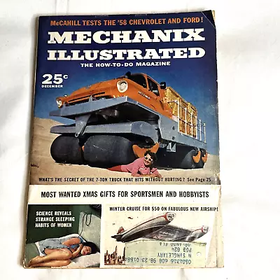 Mechanix Illustrated Magazine Chevrolet Ford Sleeping Habits December 1957 • $9.99