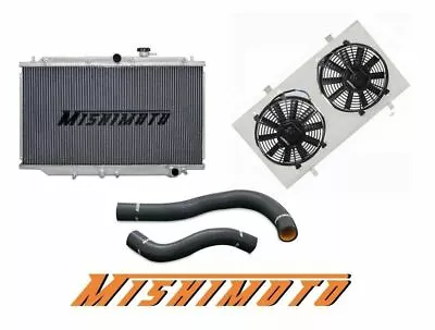 Mishimoto Aluminum Radiator Fan Shroud Black Coolant Hoses 97-01 Honda Prelude • $670.85
