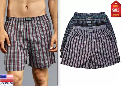 Men Knocker Boxer Trunk 3 6 12 Pack Lot Plaid Shorts Checkered Underwear Briefs • $10.99