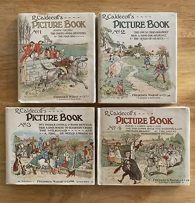 Picture Book Vol 1-4 By R. Caldecott - 1906 ILLUS Huntsmen Gilpin Mad Dog HB/DJ • £79.16