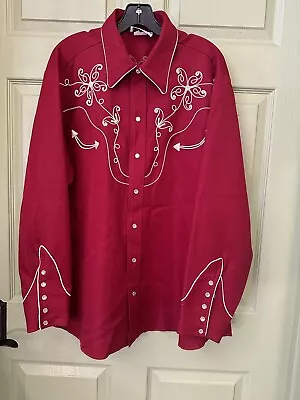 VTG H Bar C California RanchWear Pearl Snap Rockabilly Western Shirt USA • $23.50