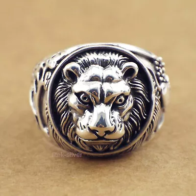 Mens Sterling Silver Biker King Of Lion Thumb Ring Jewelry A3402 • $46.99